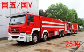 國(guó)五重汽前四后八25噸水罐消防車圖片